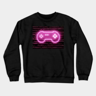 Neon Gaming Controller for Gamer Crewneck Sweatshirt